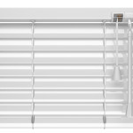 Closed white blinds. 3d illustration isolated on a white background.