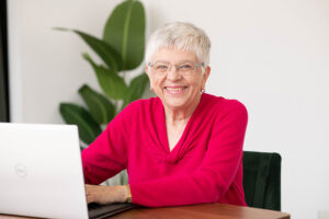 Joyce Feustel at Computer