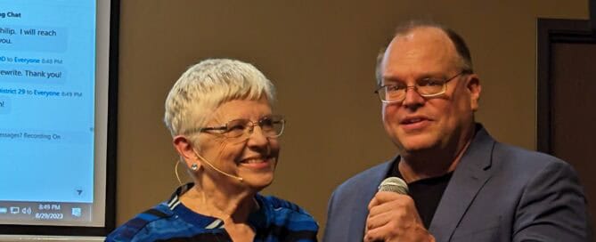 Joyce Feustel with Marty Dickenson speaker training event premiere linkedin trainer in Denver Colorado